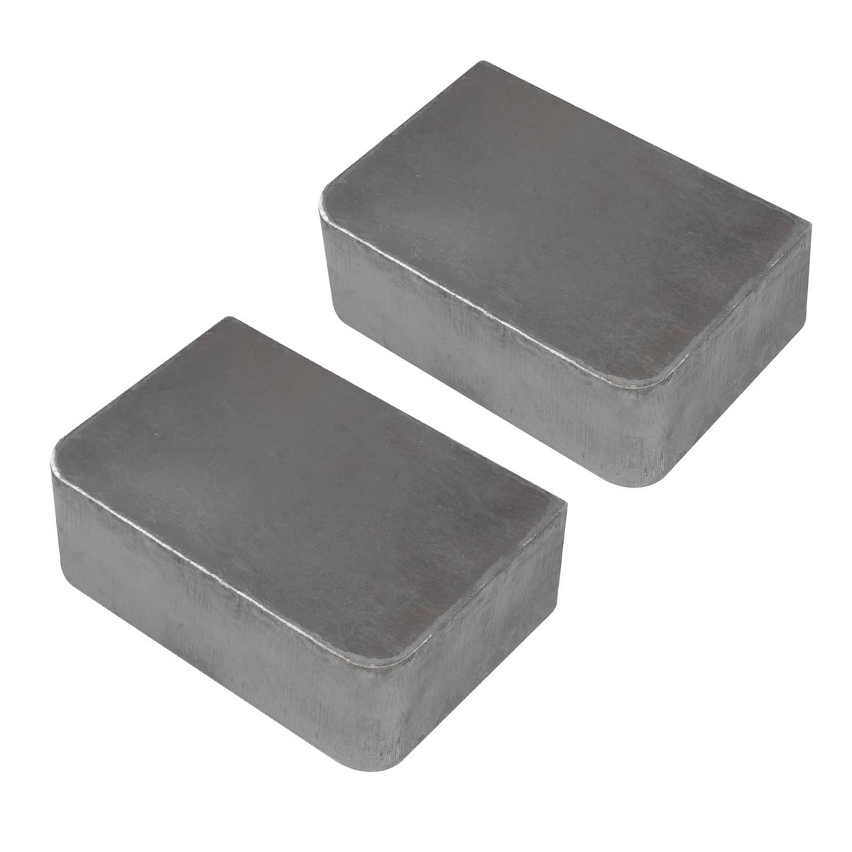 Steel mounting block pair with rounded edges
