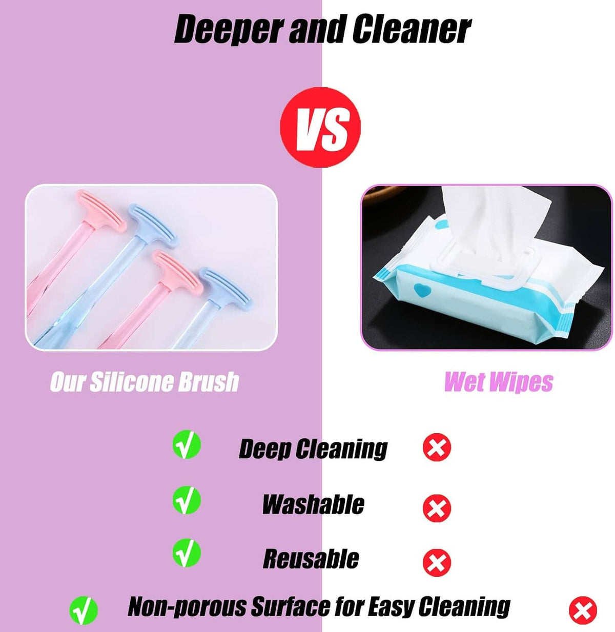 Assorted eyelid cleansing brushes with silicone tips in pink and blue