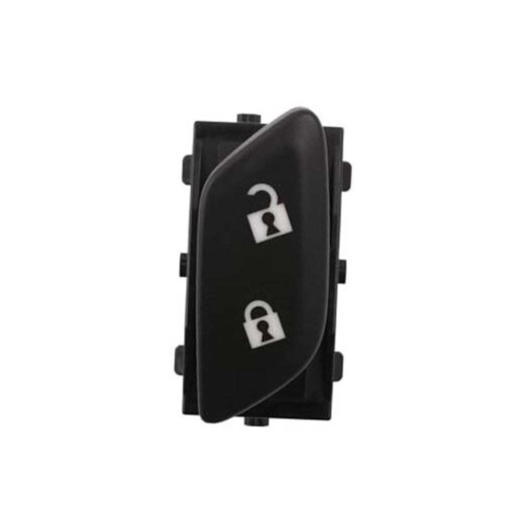 Black door lock switch assembly with lock and unlock icon buttons