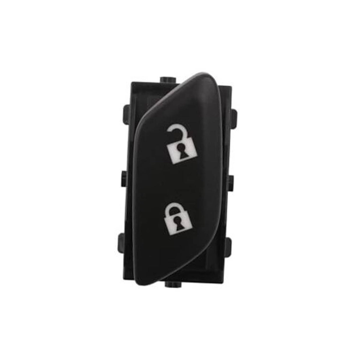 Black door lock switch assembly with lock and unlock icon buttons