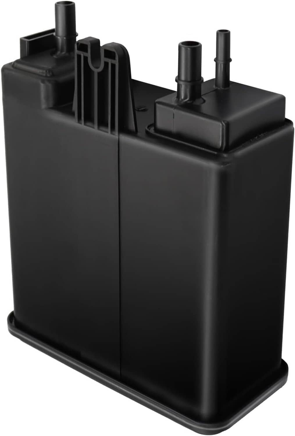 Black EVAP vapor canister with multiple hose ports and mounting tabs