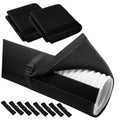 Portable AC hose insulation sleeves set, black fabric covers with fastening straps