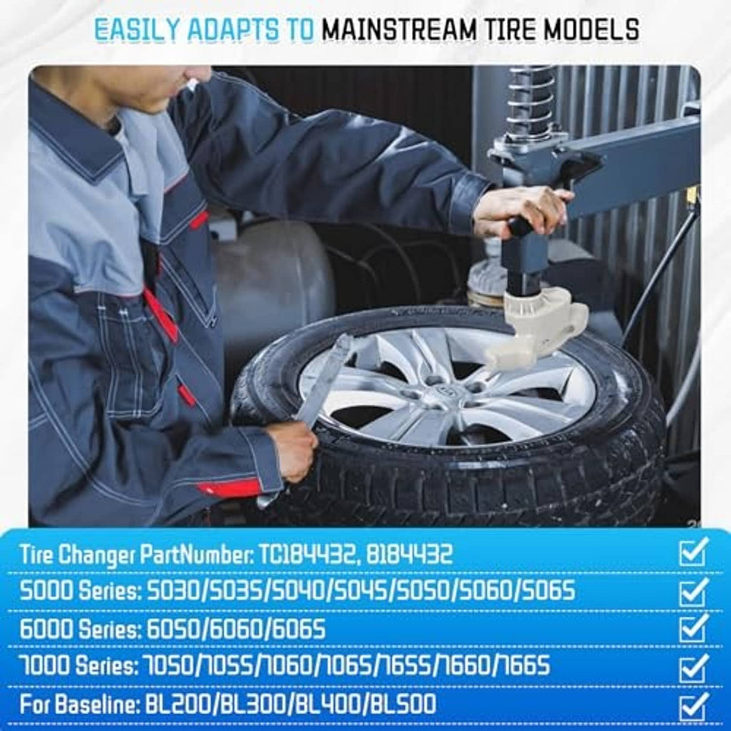 Low-profile nylon tire demount head kit used for tire mounting on a tire changer