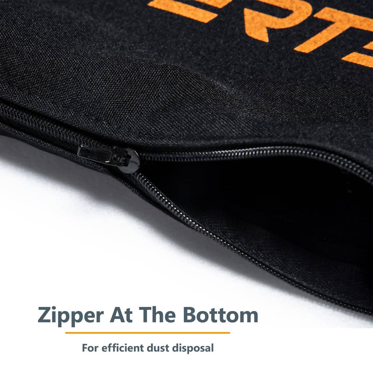 1.5 in dust port miter saw bag with bottom zipper for dust disposal