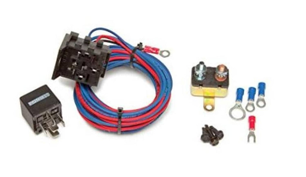 Electric water pump relay kit with wiring harness, relay sockets, mounting bracket, terminals