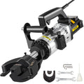 Electric hydraulic rebar bender tool with handle and included bending dies