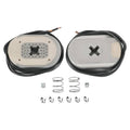 Electric trailer brake magnet kit, two oval magnets with black wire leads and connector pieces