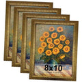 Set of 4 ornate vintage gold photo frames, 8x10 size, stacked view