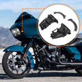 Motorcycle fairing air duct set, black ABS plastic pieces with curved mounting brackets