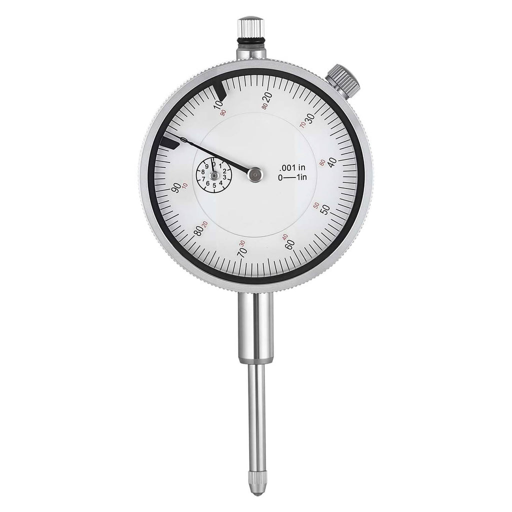 Dial test indicator gauge face with knurled adjustment knob and measurement scale