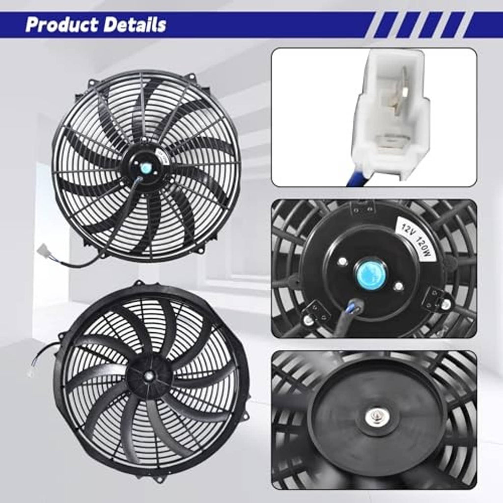 Radiator cooling fan assembly product details with connector and mounting plates
