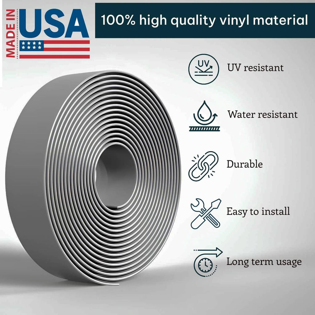 Gray vinyl strap roll with circular ribbed vinyl design