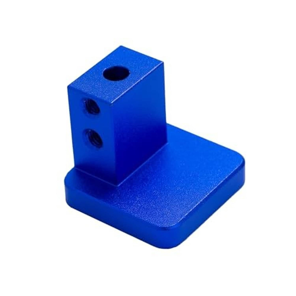 Blue billet aluminum hood release handle bracket with mounting holes