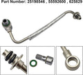 Turbo oil feed pipe tube with metal lines and threaded fittings