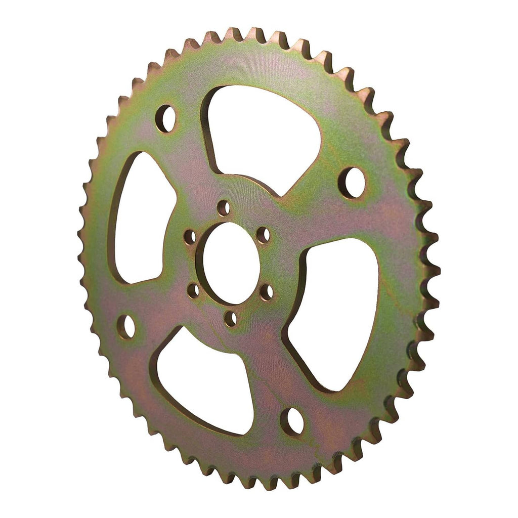Front view rear chain sprocket, 6-hole zinc-plated steel gear with cutouts