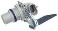 Ford camshaft sensor with gray housing, electrical plug, and metal mounting bracket
