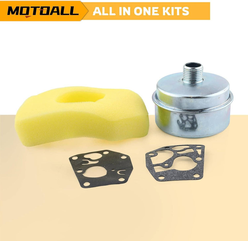 All-in-one kit: lawn mower muffler, foam filter, and 2 gasket plates