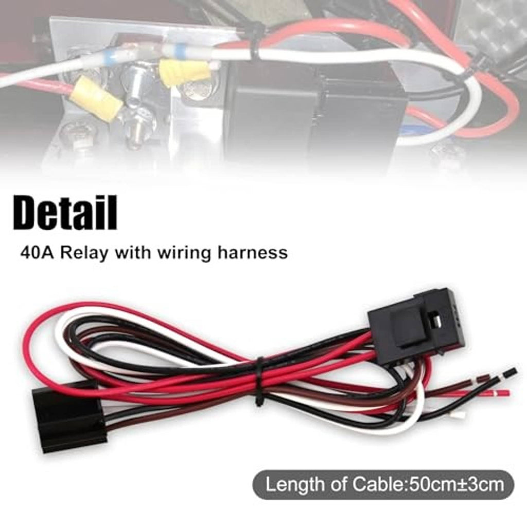 40A relay with wiring harness and bundled red/black leads