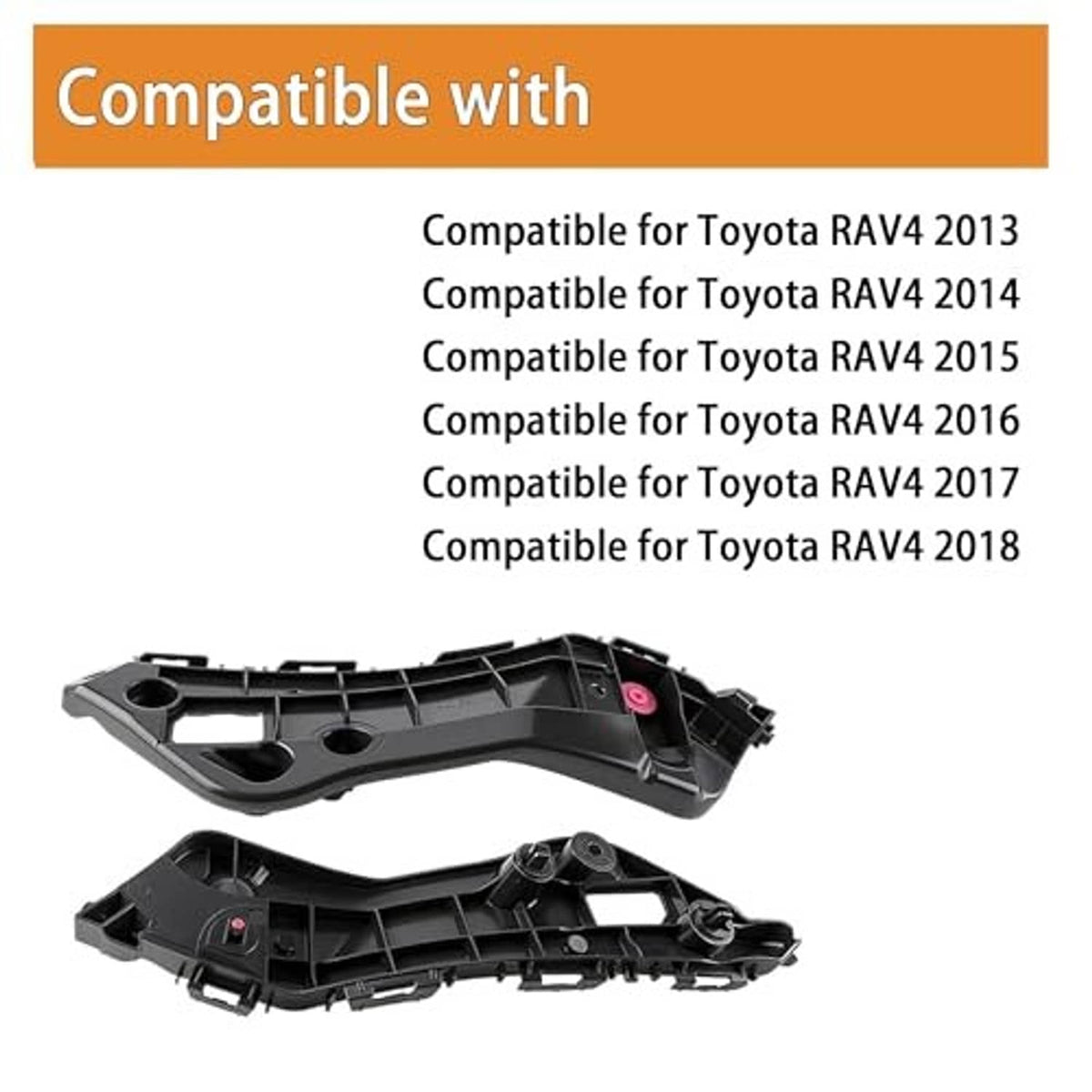 Black front bumper bracket set, two-piece design for front bumper mounting