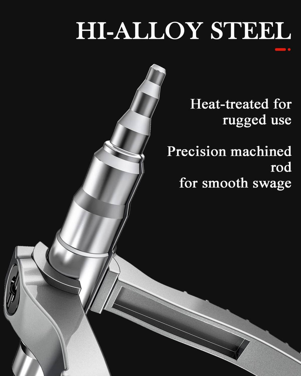 Wisscool tube swaging expander tool, silver stepped rod and clamp bracket