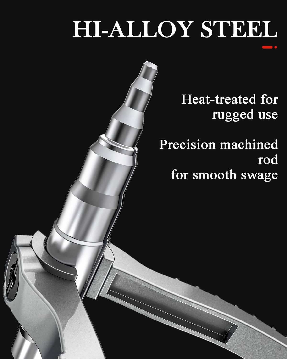 Wisscool tube swaging expander tool, silver stepped rod and clamp bracket