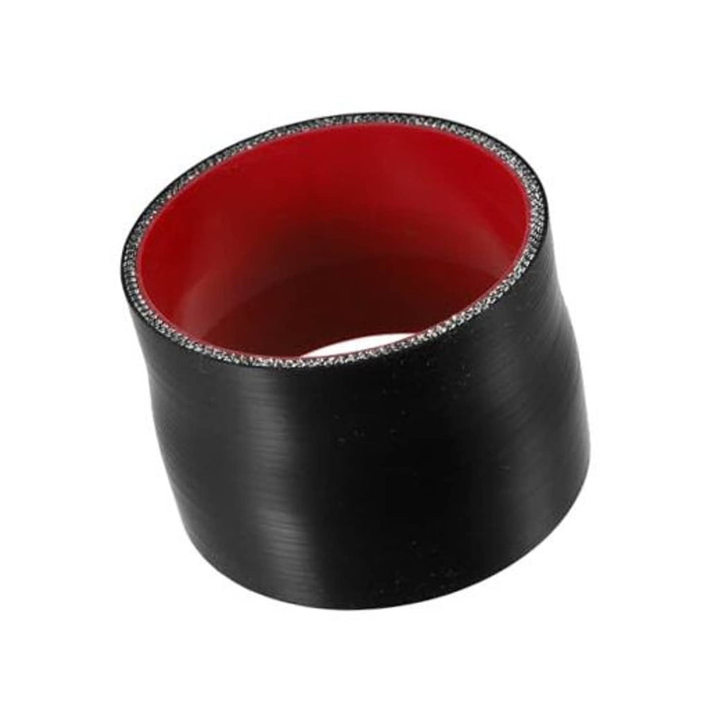 Straight silicone reducer hose coupler, black exterior with red inner lining