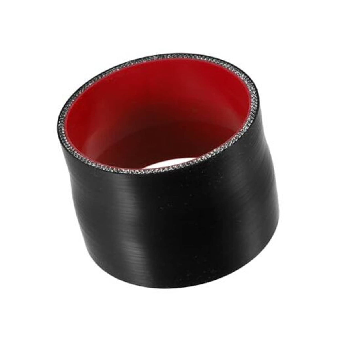 Straight silicone reducer hose coupler, black exterior with red inner lining