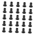 Set of dark crimp plug/barb end caps for 1/2-inch PEX tubing, 25-pack.
