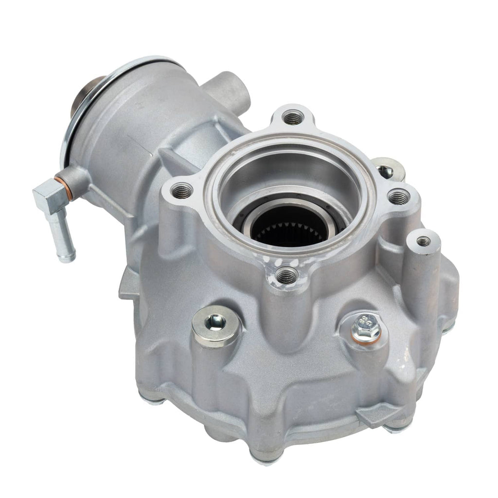 Rear differential assembly with axle flange and circular bearing housing