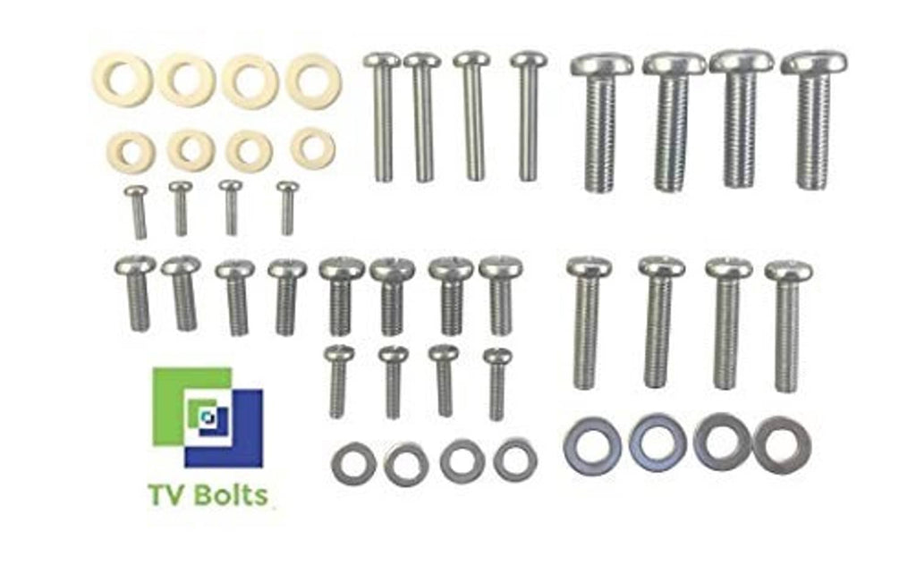 LG TV mounting bolts, screws, and washers set with multiple metal parts