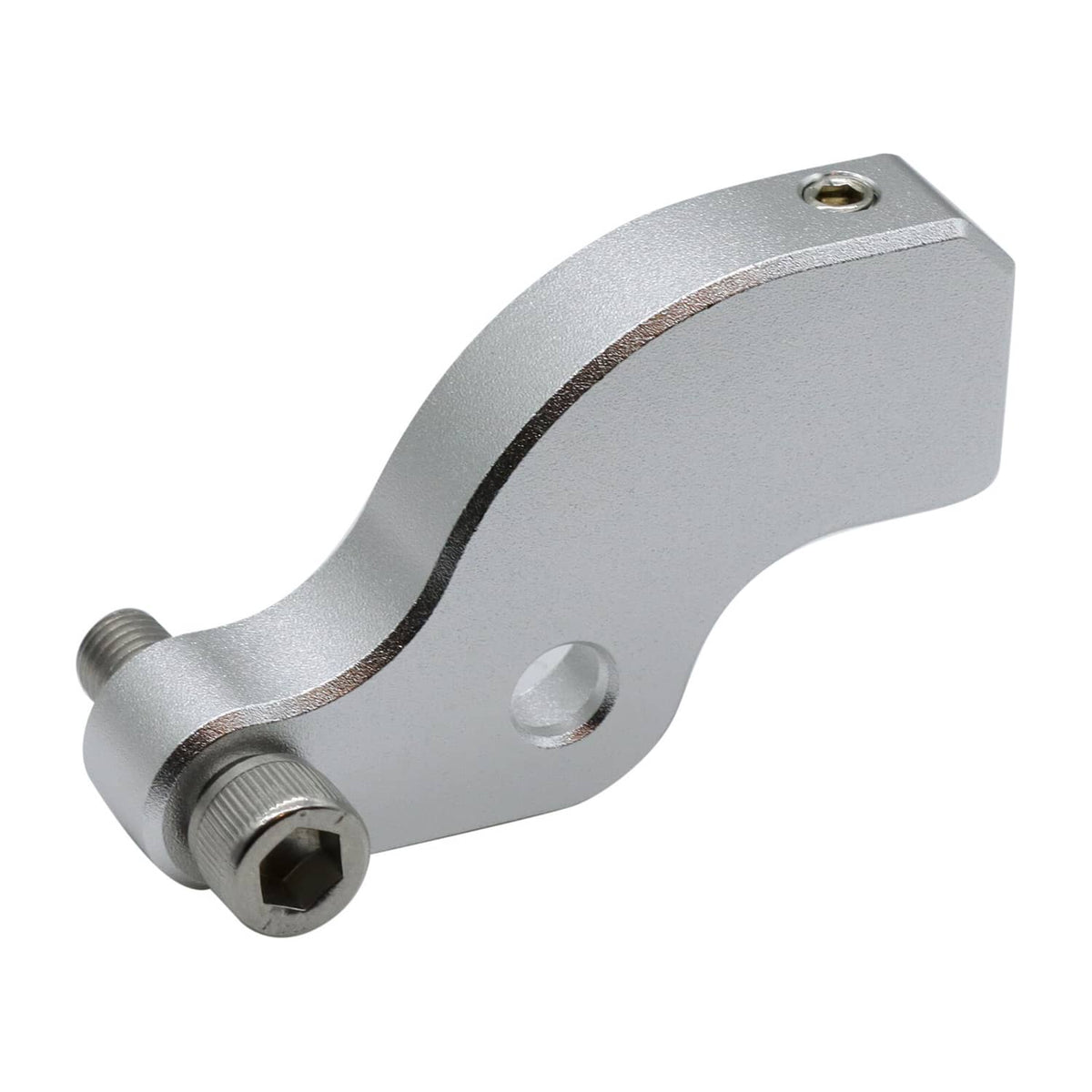 Chrome neutral gear shift assist bracket with threaded stud and circular mounting hole