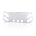 Stainless steel rear light panel with four oval cutouts and round mounting holes