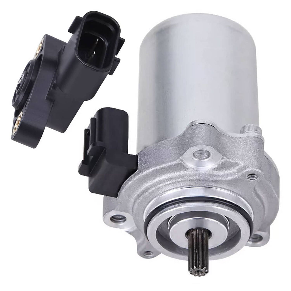 Angle sensor power shift motor with front shaft and two black electrical connectors