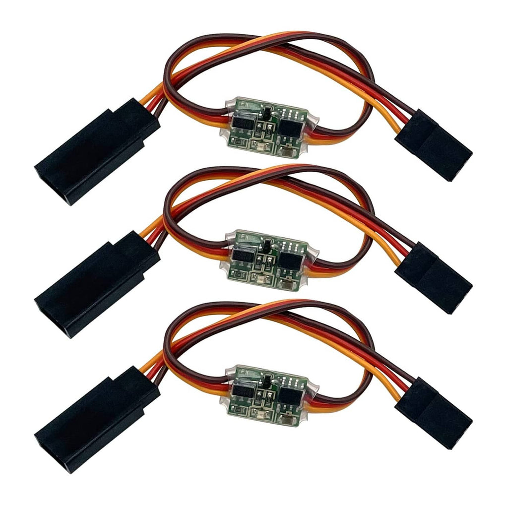 3-pack RC servo signal reverser modules with circuit boards and three wire connectors