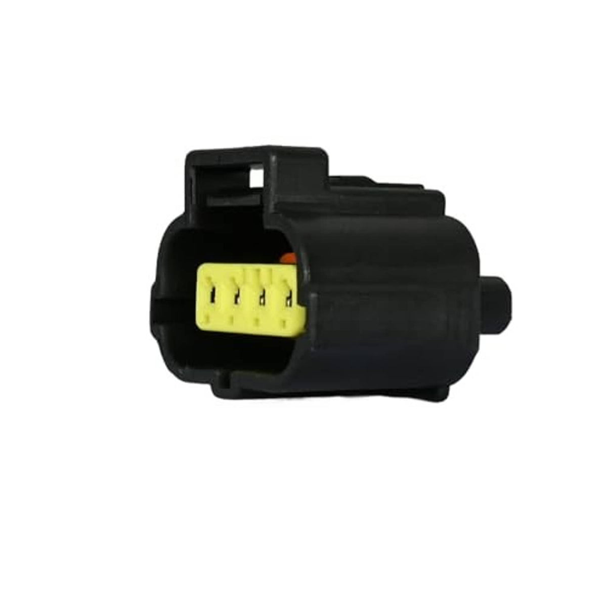 Throttle position sensor wiring connector with black body and small yellow terminal insert