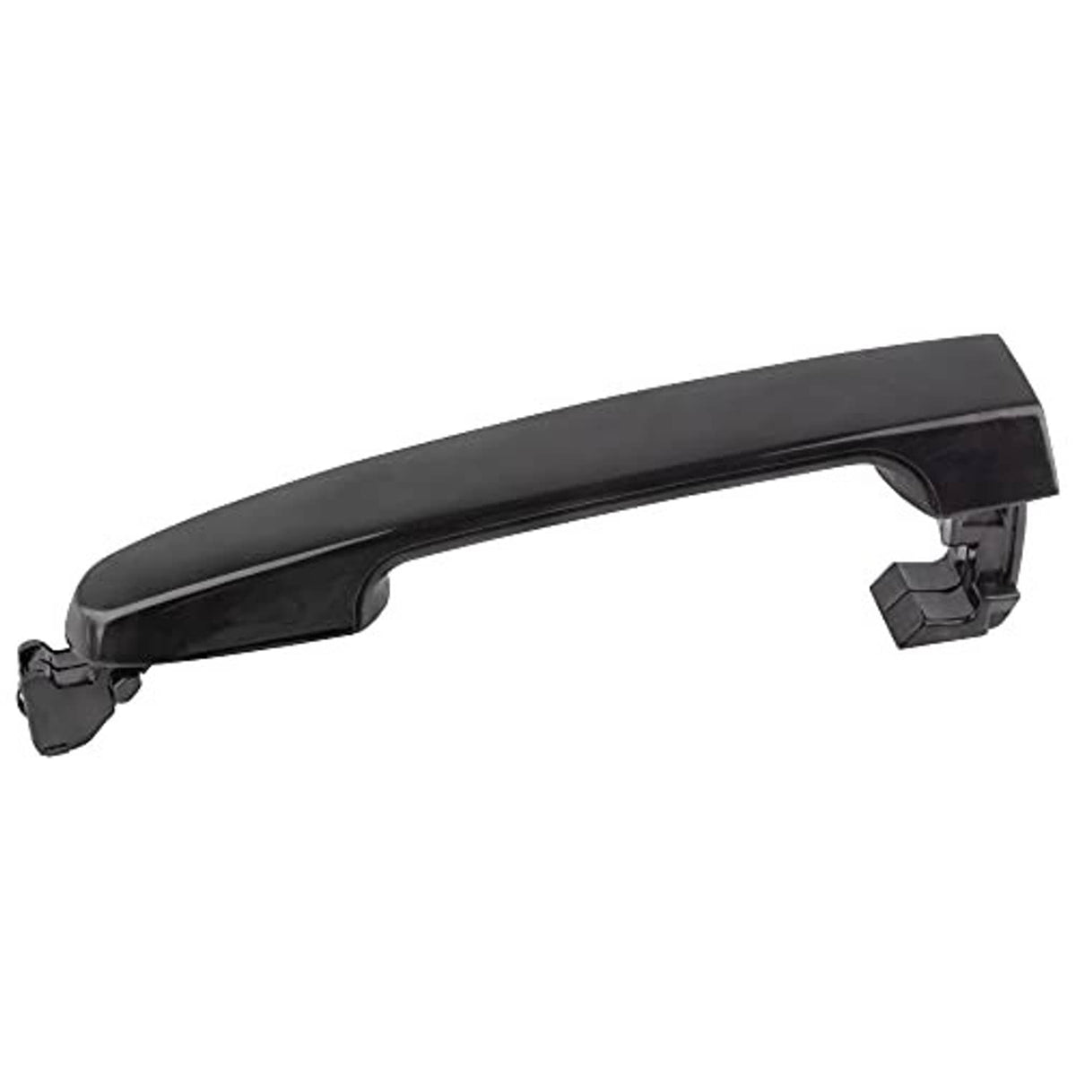 Black exterior door handle with grip surface and keyhole opening