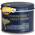Foot healing cream in dark blue screw-top jar, Frankincense & Sweet Myrrh