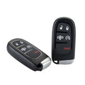 Black keyless entry smart remote fob with 5 buttons and metal key blade insert