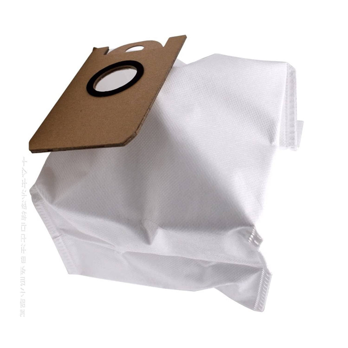 Single replacement dust bag with brown top tab and white filter pouch
