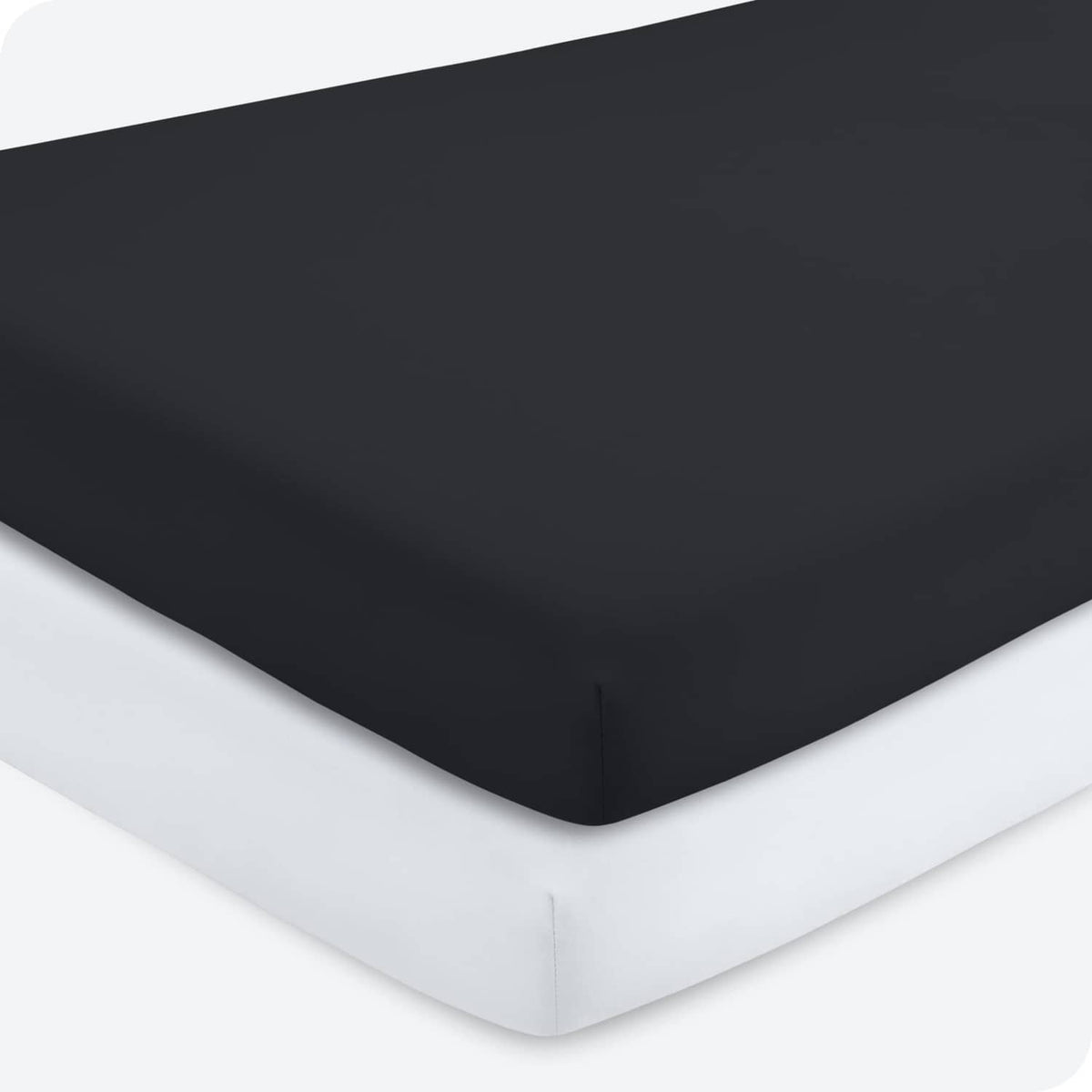 Black microfiber crib fitted sheet with fitted corners and elastic trim