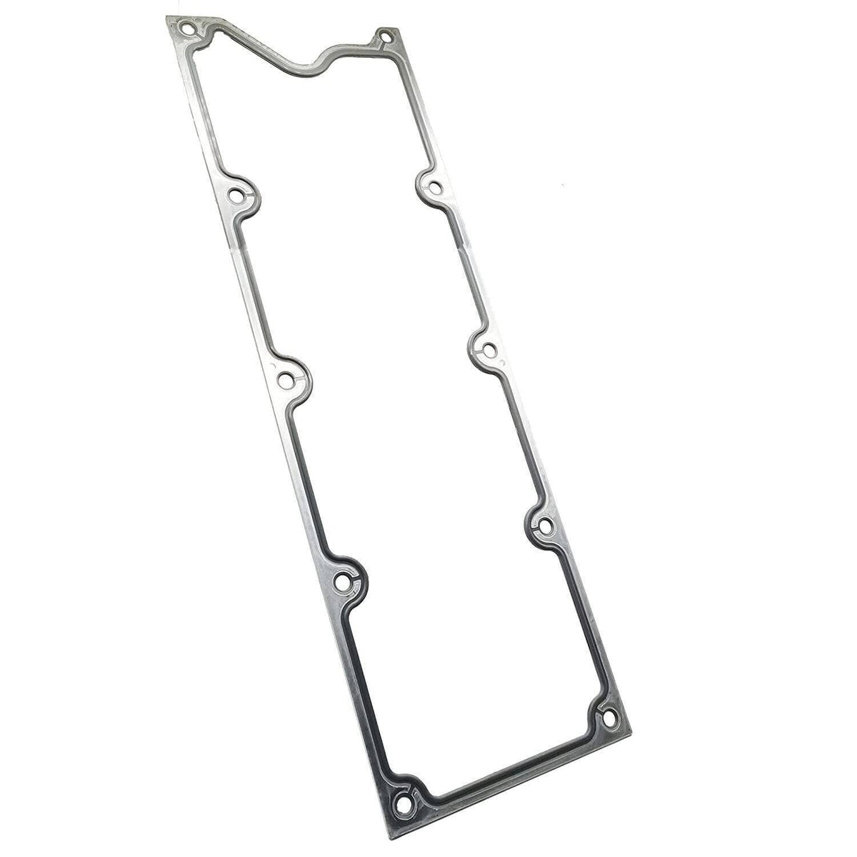 Metal gasket cover plate with perimeter bolt holes and seal channels