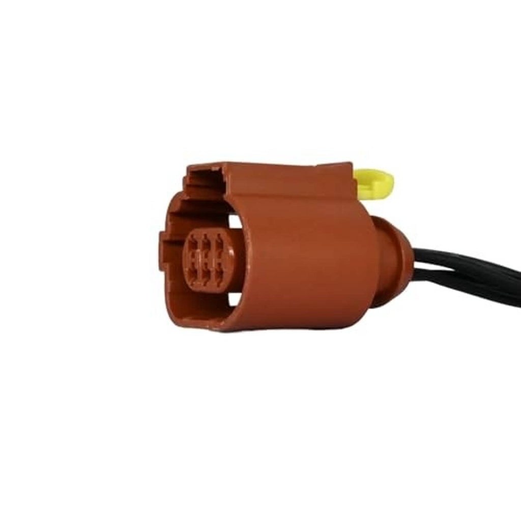 Electronic EGR valve electrical connector with brown housing and black wire leads