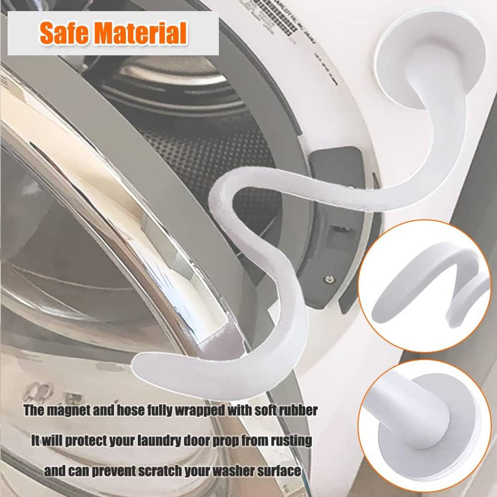 White washer door prop and magnet fully wrapped in soft rubber for protection