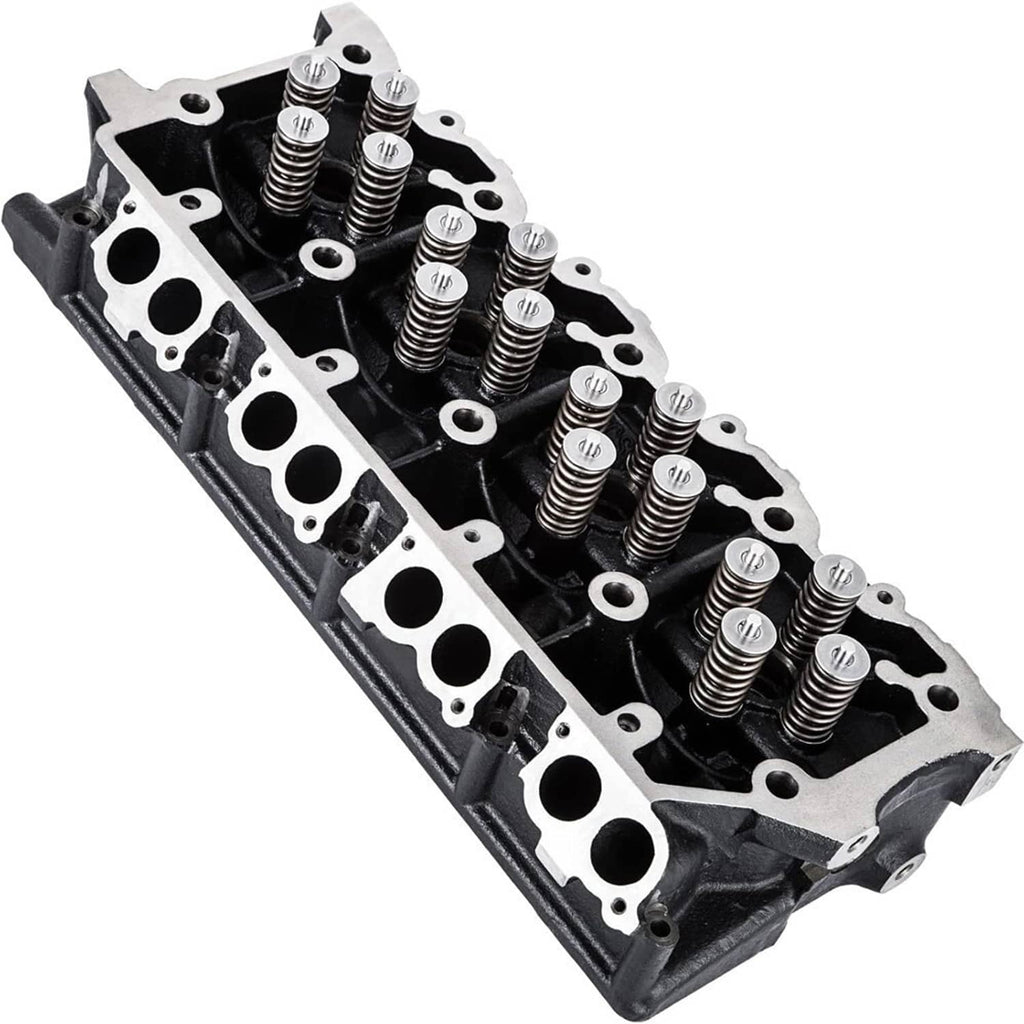 Cylinder head casting with multiple valve springs and machined intake port holes