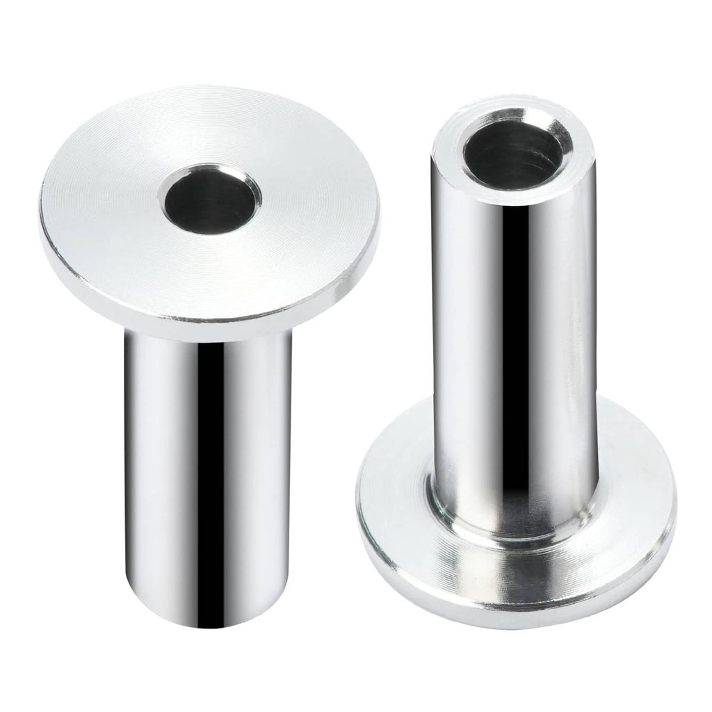 Pair of stainless steel wire rope protector sleeves with flat base and side hole