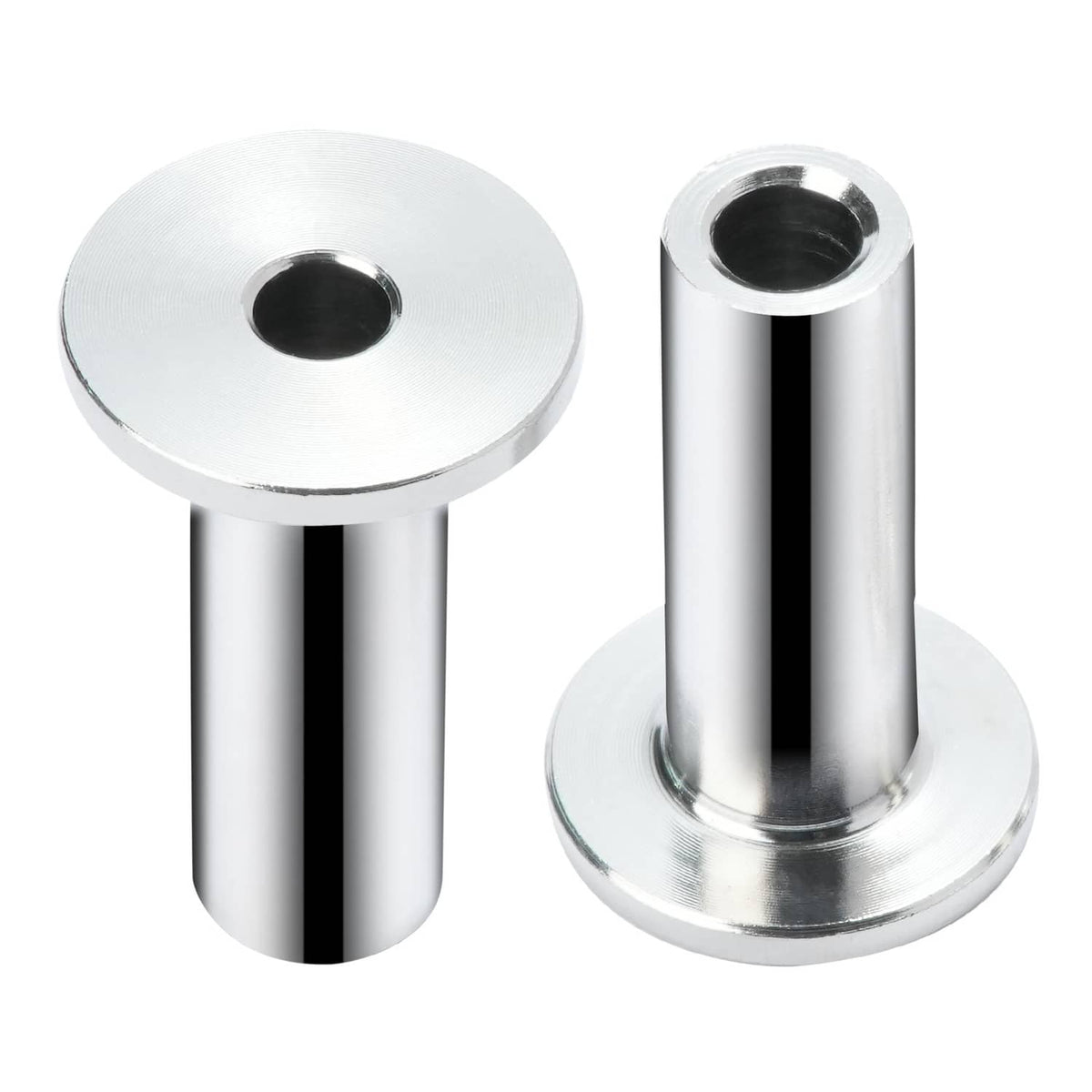 Pair of stainless steel wire rope protector sleeves with flat base and side hole