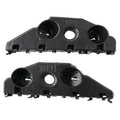 Front bumper bracket, black plastic housing with circular sockets and mounting tabs