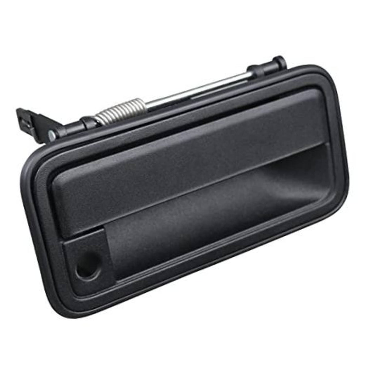 Black all-metal exterior door handle with metal linkage and spring, passenger side