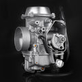 32mm ATV carburetor assembly with intake horn and throttle linkage, metal housing