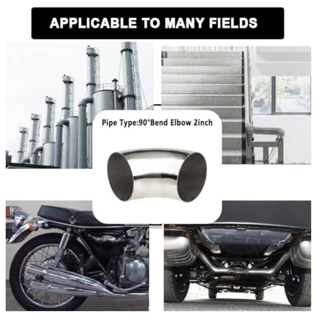 Stainless steel 90-degree bend elbow tube for vehicle exhaust piping, compact fit